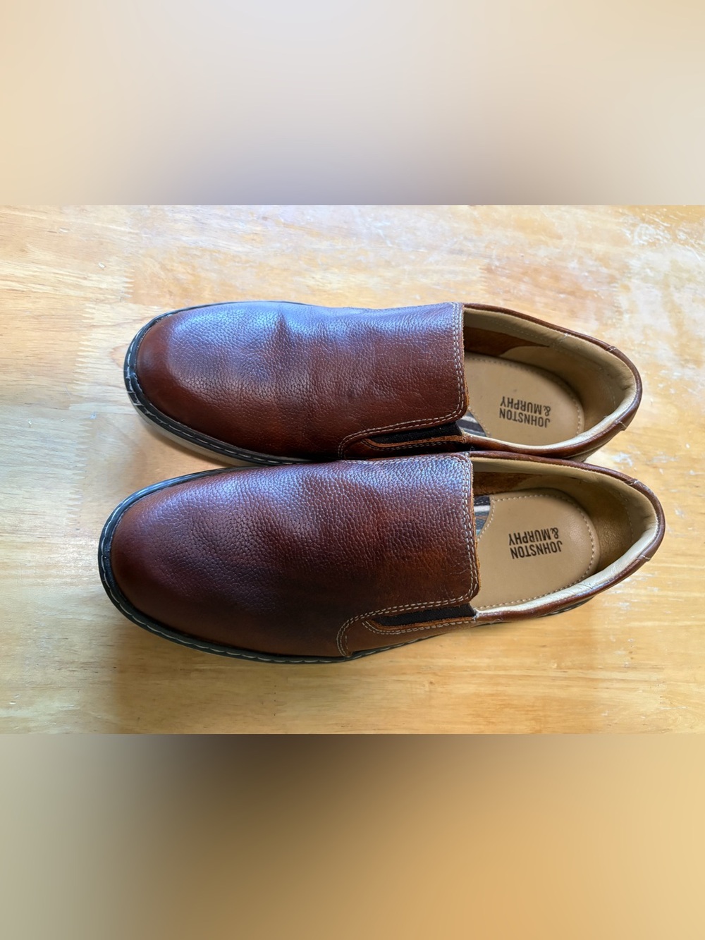 Johnston & Murphy Boy’s Brown Slip-On Leather Loafers